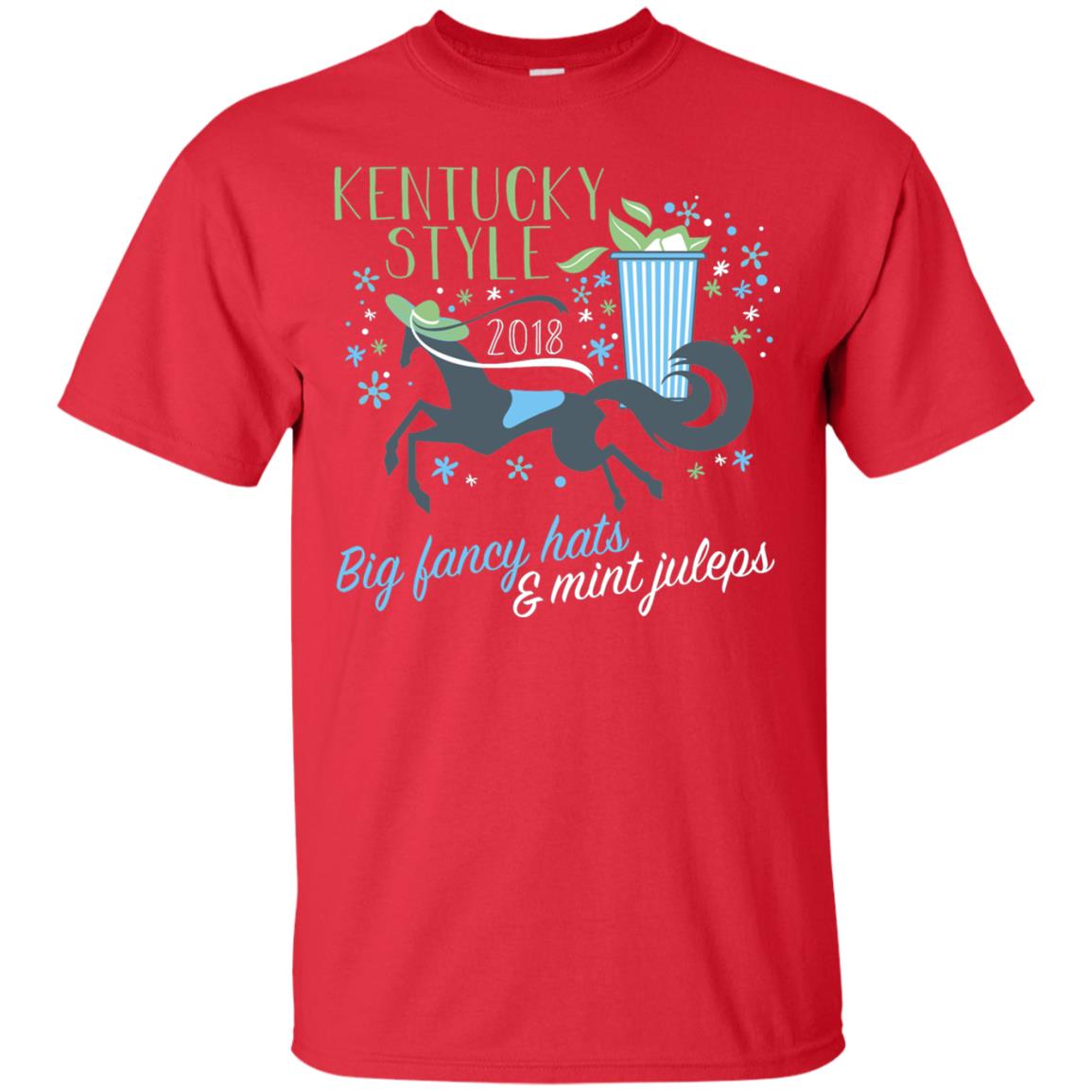Kentucky Style Horse Big Funny Hats And Mint Juleps 2018 Shirt Red