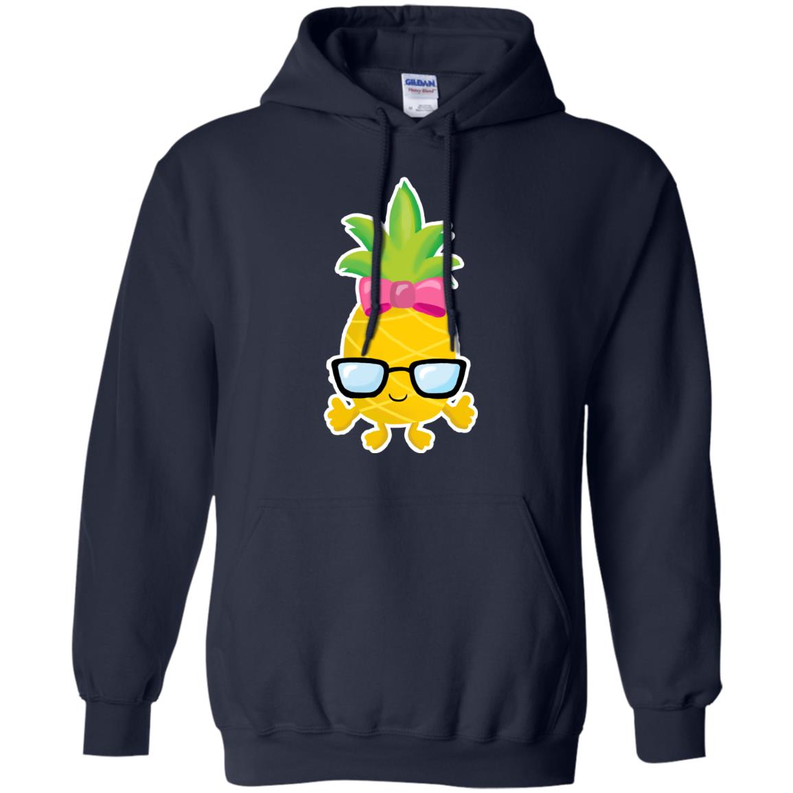 Funny Pineapple With Glasses For Girls Womens Shirt Navy