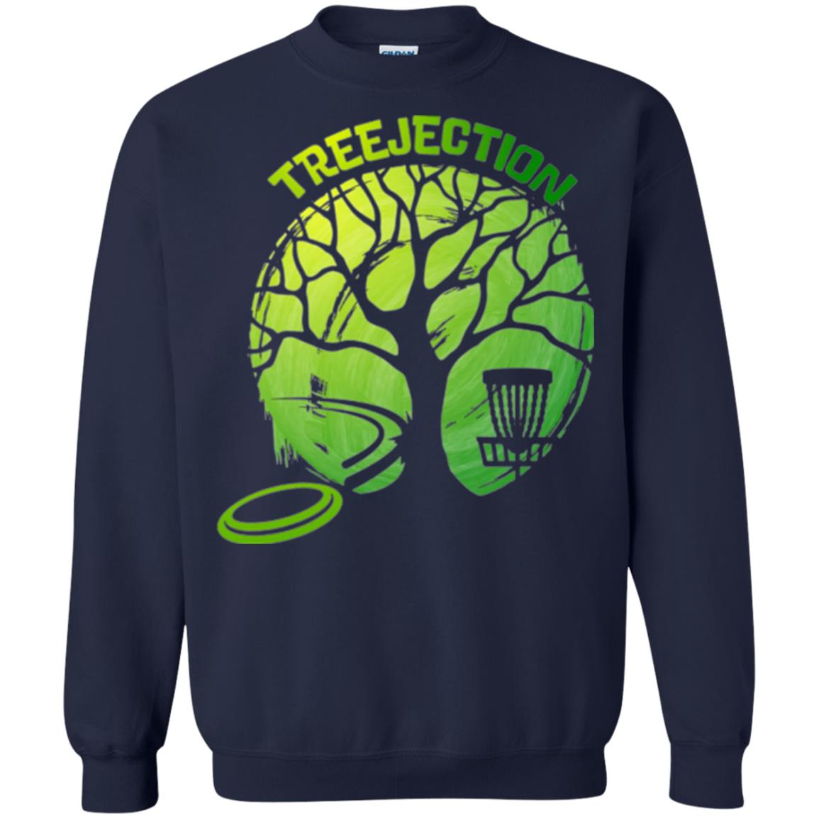 Funny Disc Golf T-shirt Treejection Navy