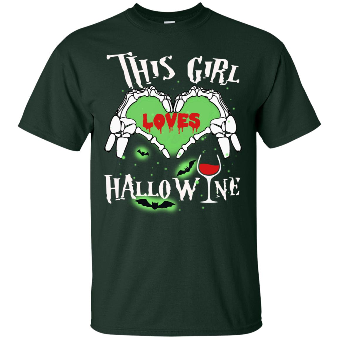 This Girl Loves Hallo-wine Funny Halloween Shirt For Wine Lovers Forest