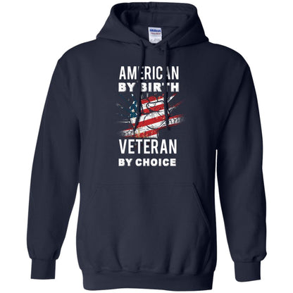 American By Birth Veteran By Choice Independence Day 4th July Shirt Navy