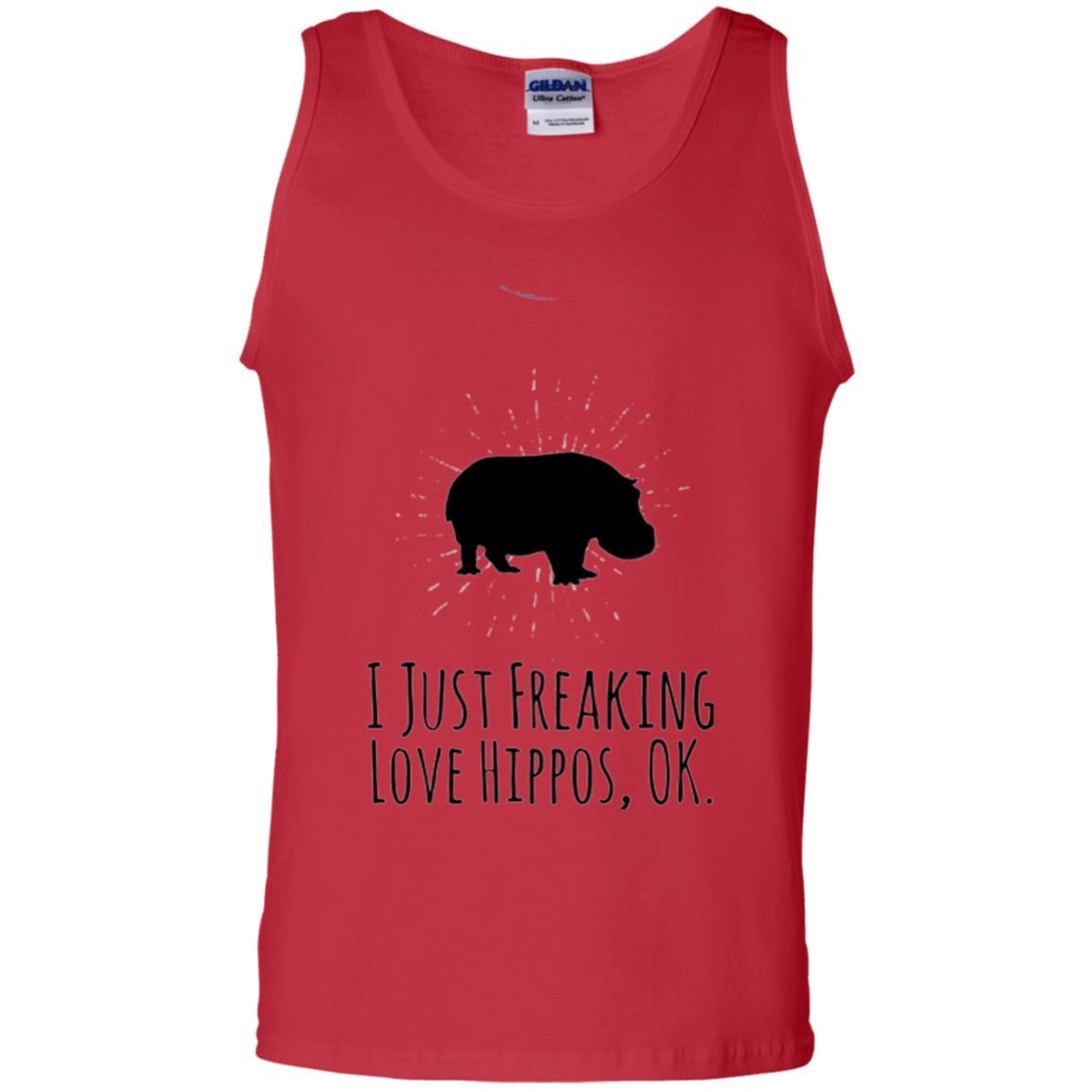 Hippo Lover T-shirt I Just Freaking Love Hippos Ok Red