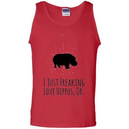 Hippo Lover T-shirt I Just Freaking Love Hippos Ok Red