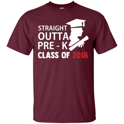 Straight Outta Pre-k Class Of 2018 Preschool Graduation Shirt Maroon