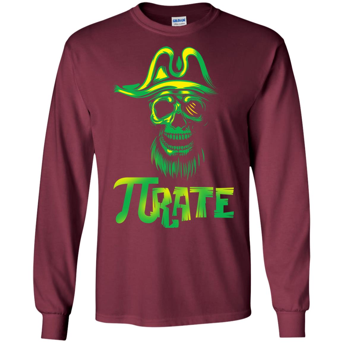 Pi Day T-shirt Funny Pirate Maroon