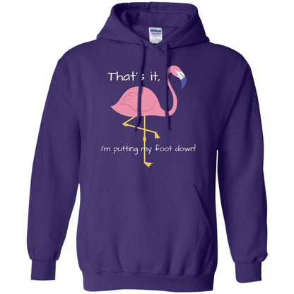 I'm Putting My Foot Down Funny Flamingo T-shirt Purple