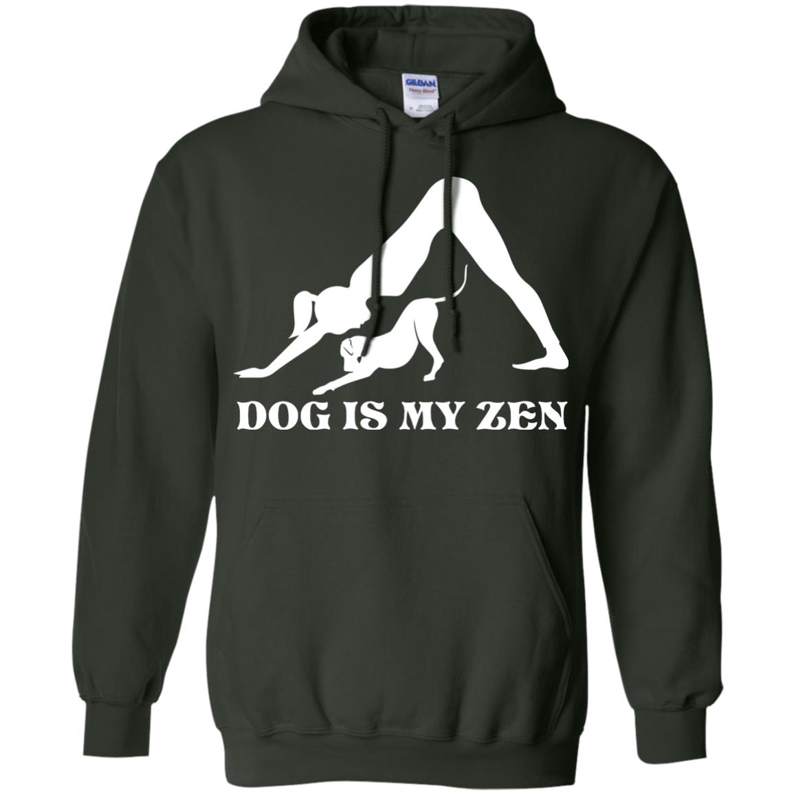 Yoga Dog T-shirt Dog Is My Zen Forest Green