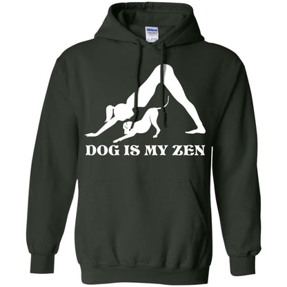 Yoga Dog T-shirt Dog Is My Zen Forest Green