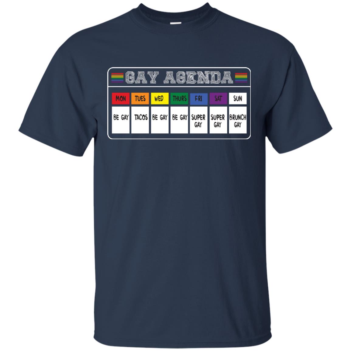 Gay Agenda Funny Lgbt T-shirt Navy