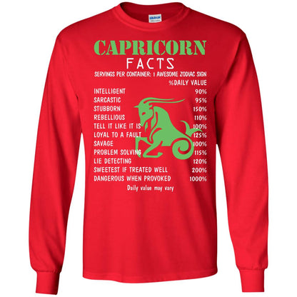 Capricorn Facts 1 Awesome Zodiac Sign Gift Shirt For Capricorn Horoscope Red