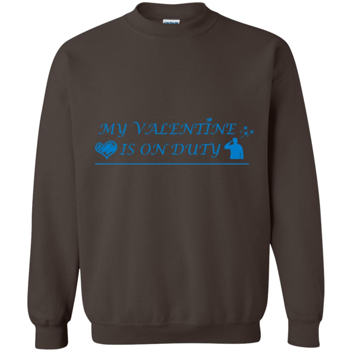 My Valentine Is On Duty Military's Girlfriend Shirt Dark Chocolate
