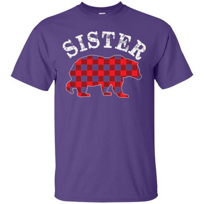 Family T-shirt Red Plaid Sister Bear Purple