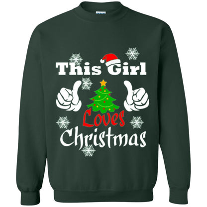 Funny Christmas This Girl Loves Christmas T-shirt Forest Green