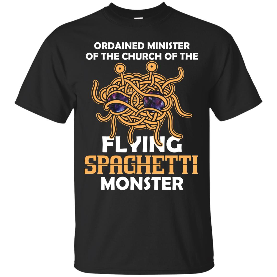 Ordained Minister Of The Church Of The Flying Spaghetti Monster Pastafarian T-shirt Black