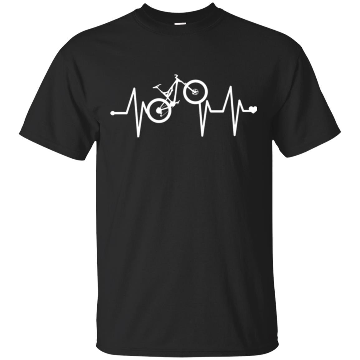 Mtb T-shirt Mountain Bike Heartbeat T-shirt Black