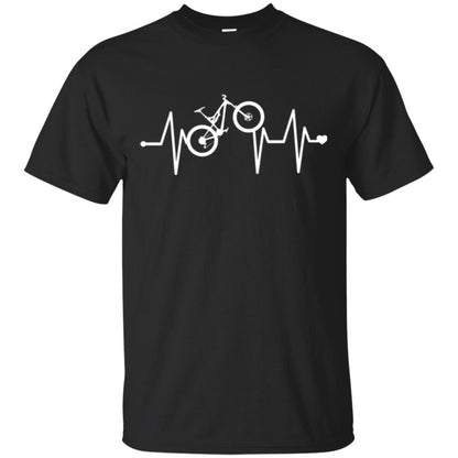 Mtb T-shirt Mountain Bike Heartbeat T-shirt Black