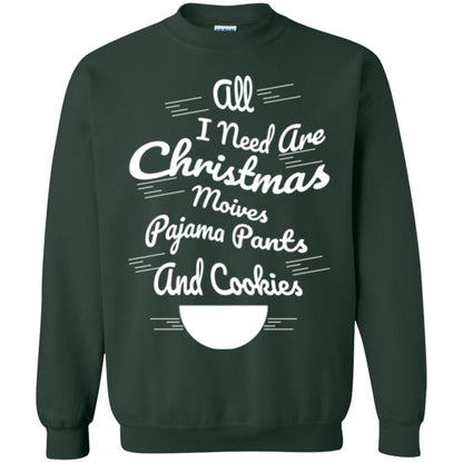 Christmas T-shirt All I Need Are Christmas Movies Pajama Pants Forest Green