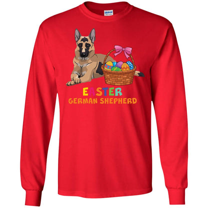 Easter German Shepherd Dog Lover T-shirt For Easter Red