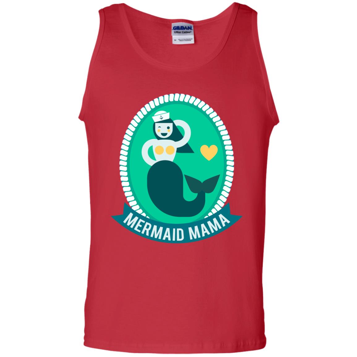 Mermaid Mama Cool Shirt For Grandma Love Mermaid Red