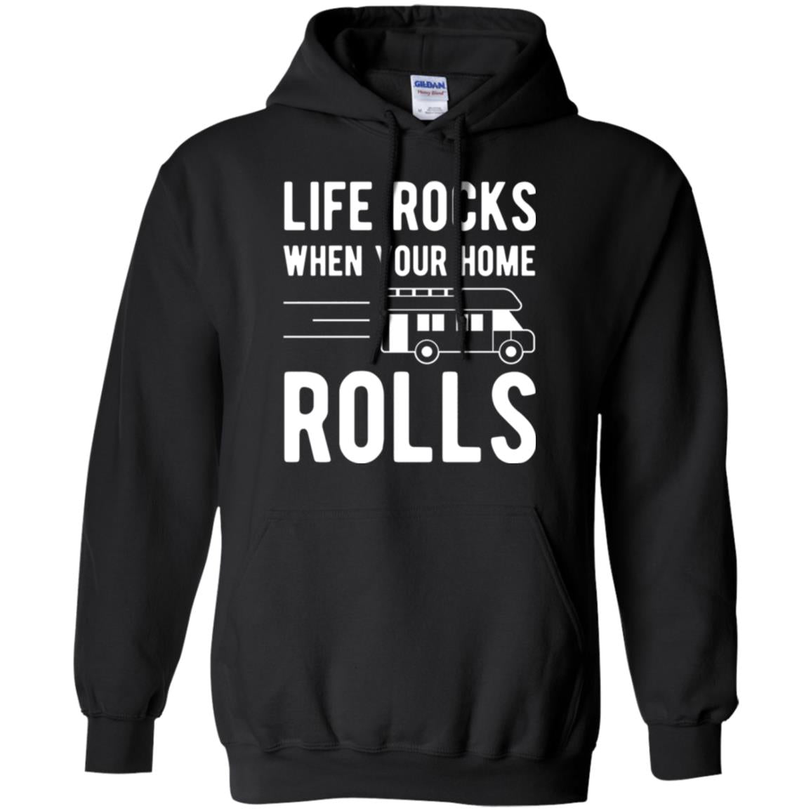 Camper Rv T-shirt Life Rocks When Your Home Roll Black