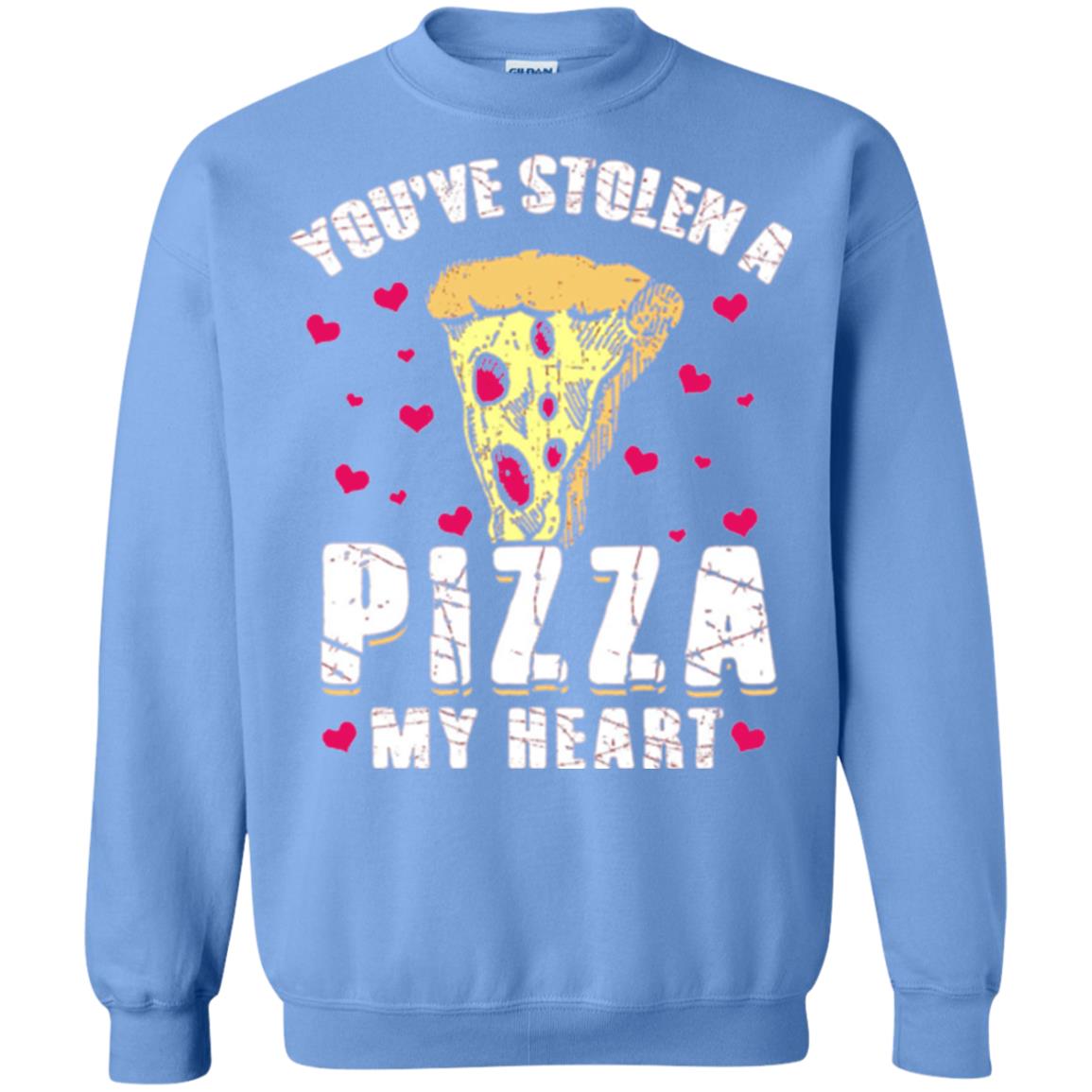 Funny Valentines Day Shirt Food Gift You_ve Stolen Pizza My Heart Carolina Blue