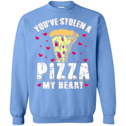 Funny Valentines Day Shirt Food Gift You_ve Stolen Pizza My Heart Carolina Blue