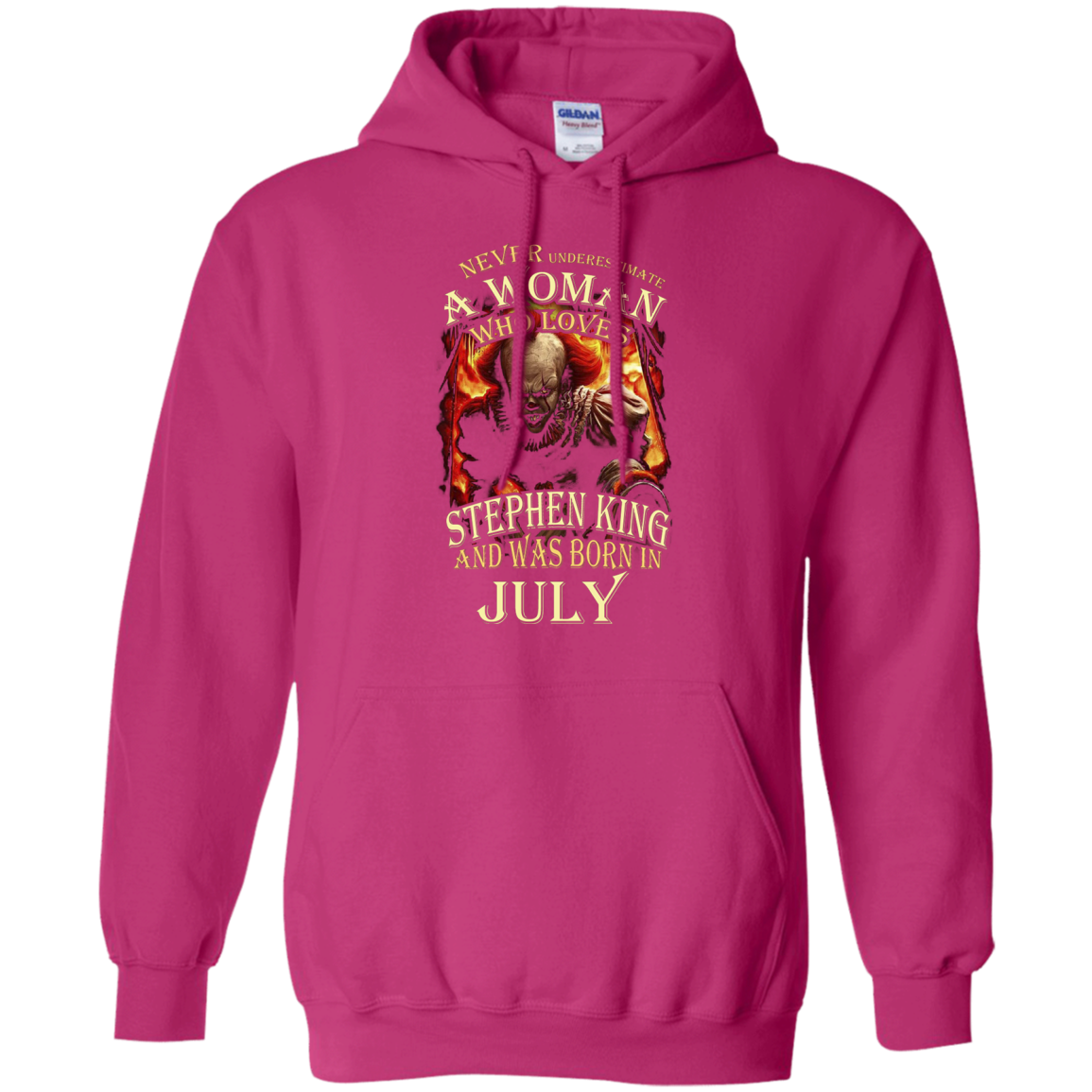 July T-shirt Never Underestimate A Woman Who Loves Stephen King Heliconia