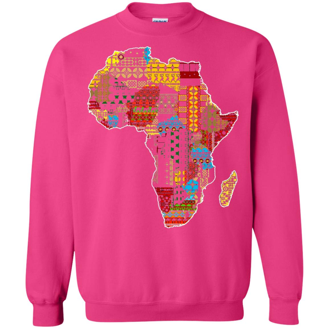 African Pride Traditional Ethnic Pattern Africa Map Shirt Heliconia