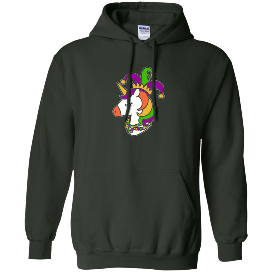 Mardi Gras Unicorn T-shirt Forest Green