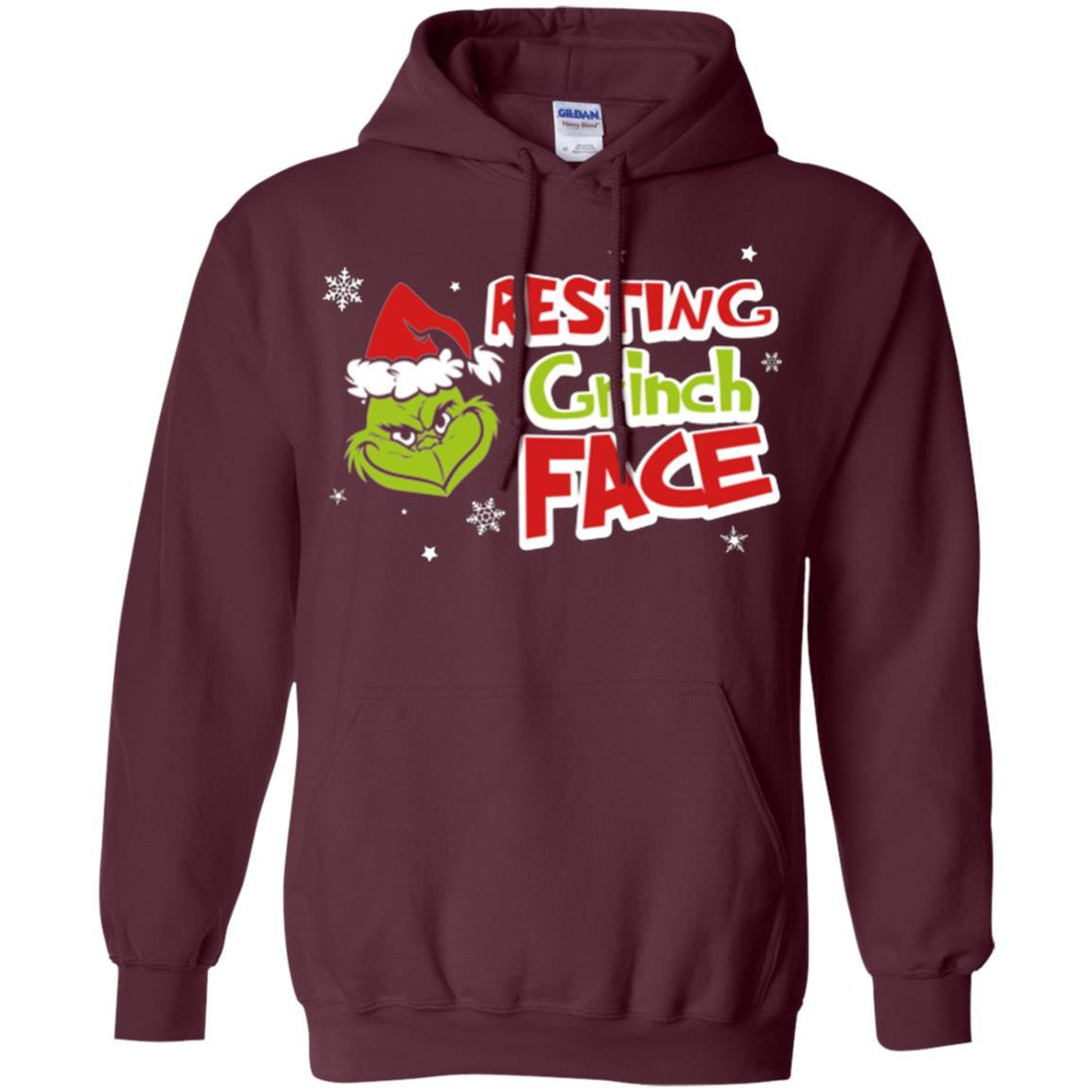 Christmas T-shirt Resting Grinch Face Maroon