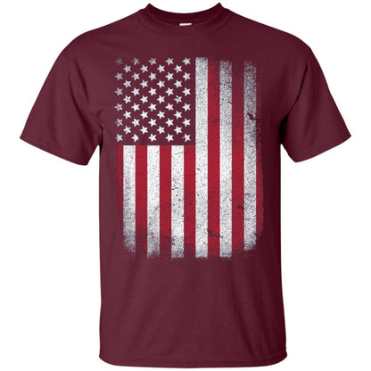 Usa Flag T-shirt 4th July Maroon