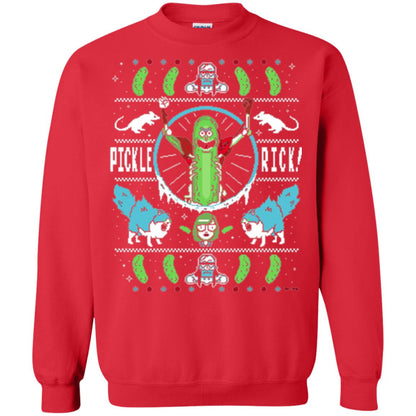 Rick And Morty T-shirt Festive Pickle Rick Red