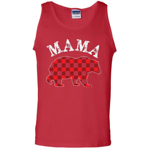 Mama T-shirt Red Plaid Mama Bear