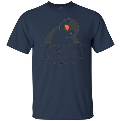 Penguins T-shirt Penguins Can't Fly I Can't Fly Navy