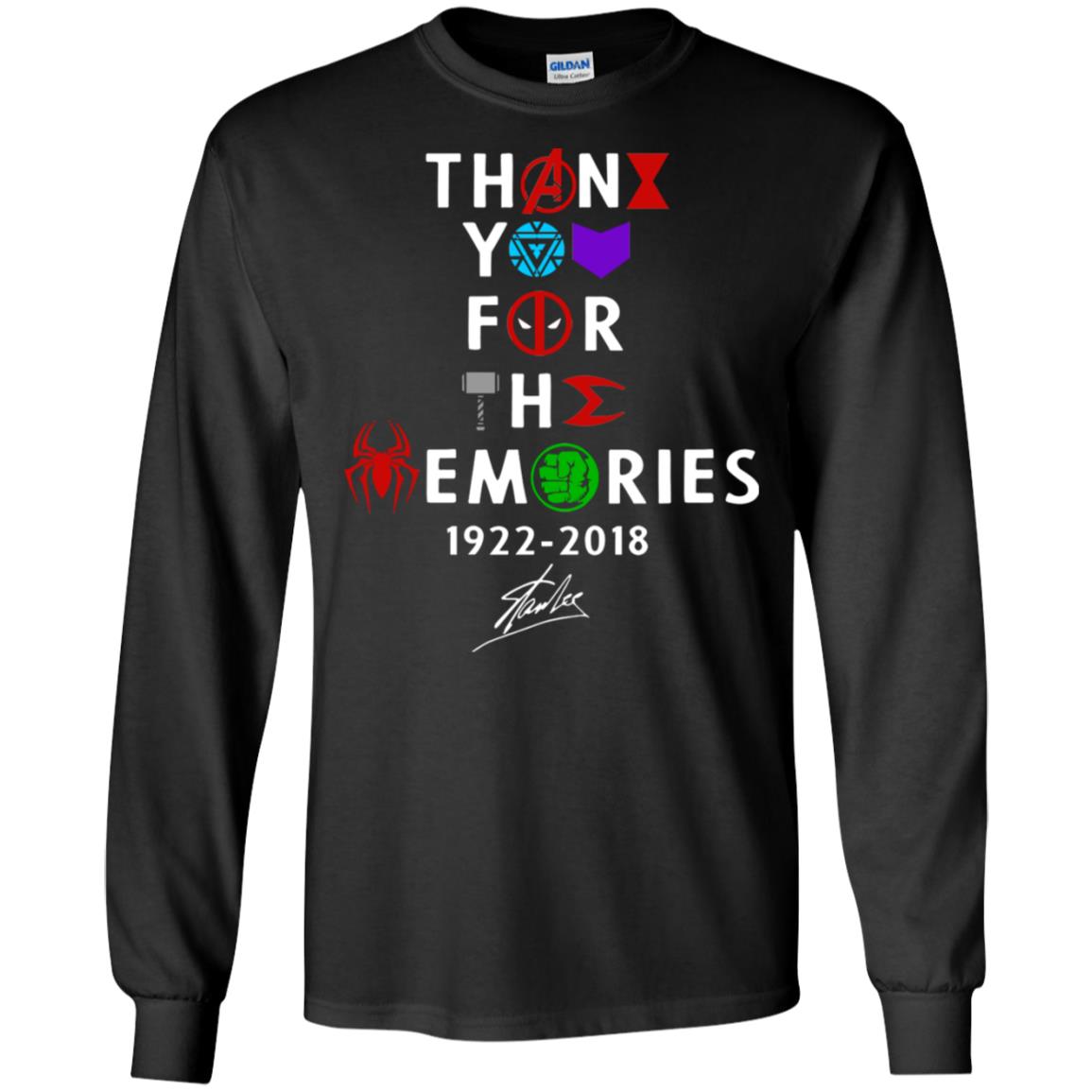 Thank You For The Memories Stan Lee Movie Hero Fan Shirt Black