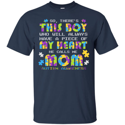 He Calls Me Mom Autism Awareness Gift Shirt For Mom Navy