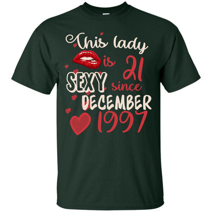 This Lady Is 21 Sexy Since December 1997 21st Birthday Shirt For December Womens Forest
