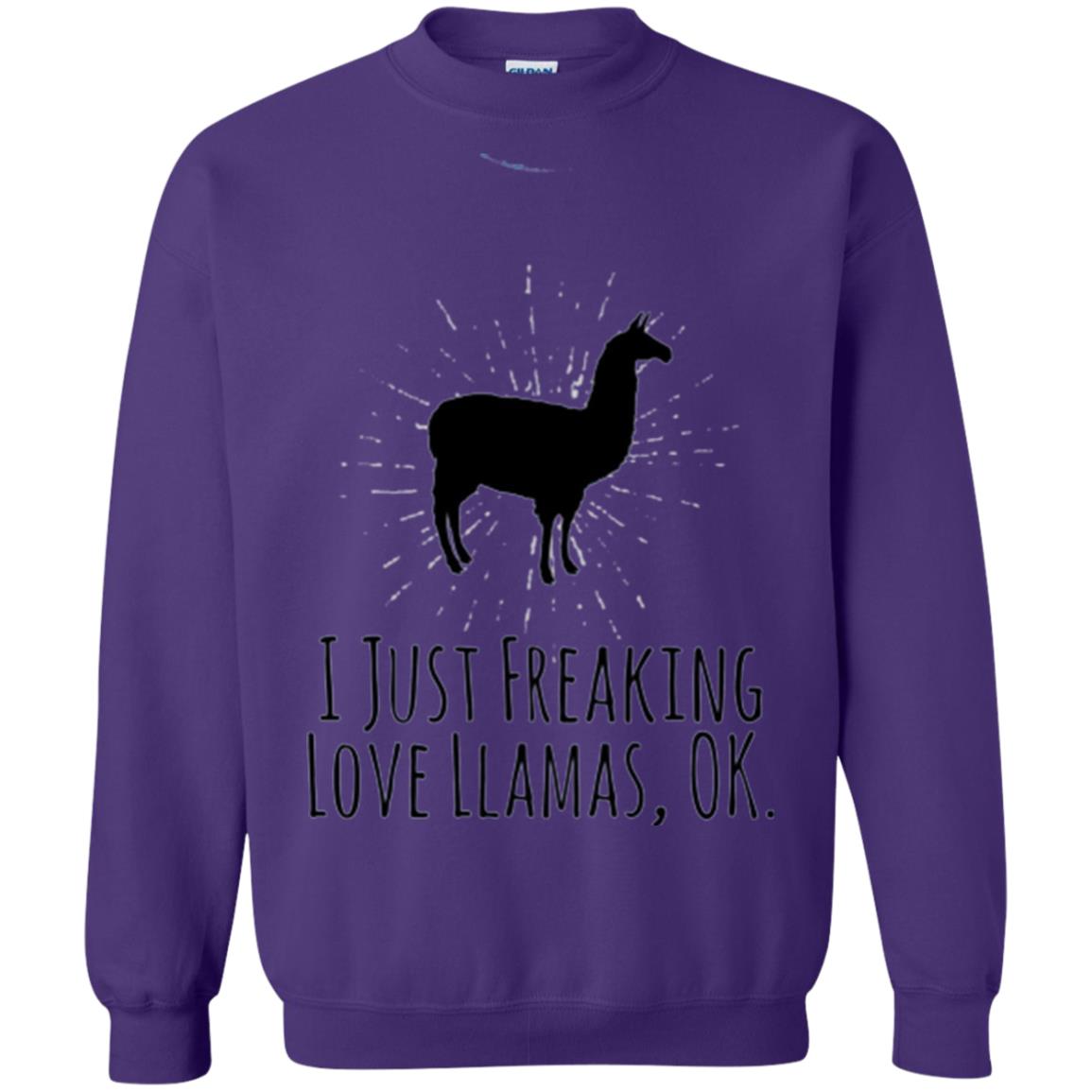 Funny Llama Lovers T-shirt I Just Freaking Love Llamas Ok Purple