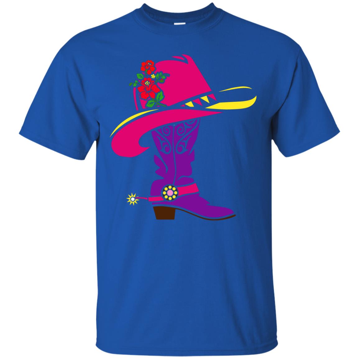 Cowgirl Boots With Hat T-shirt Royal