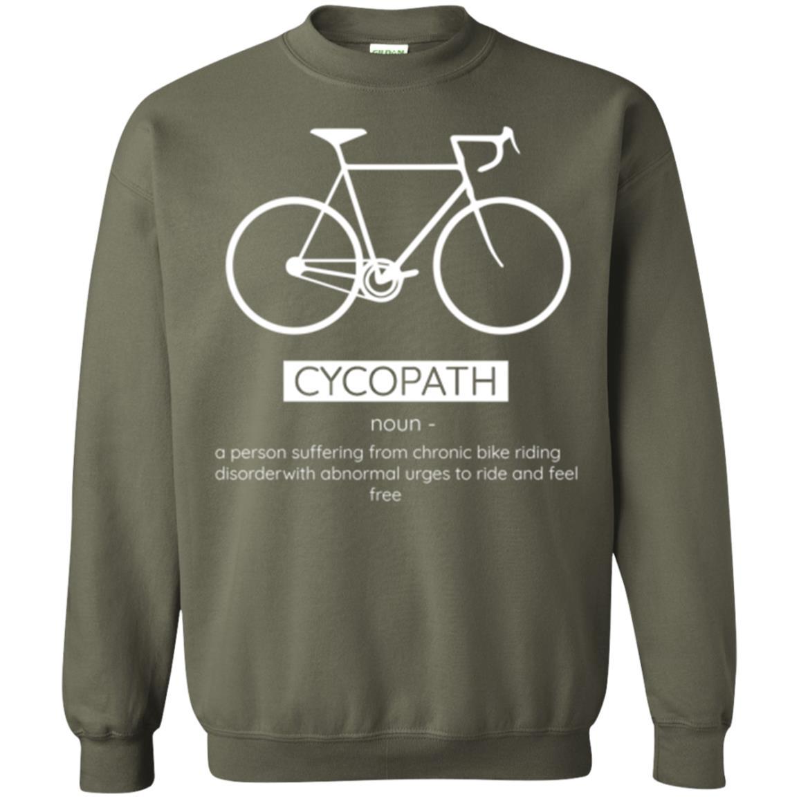 Biker T-shirt Cycopath Definition T-shirt Military Green