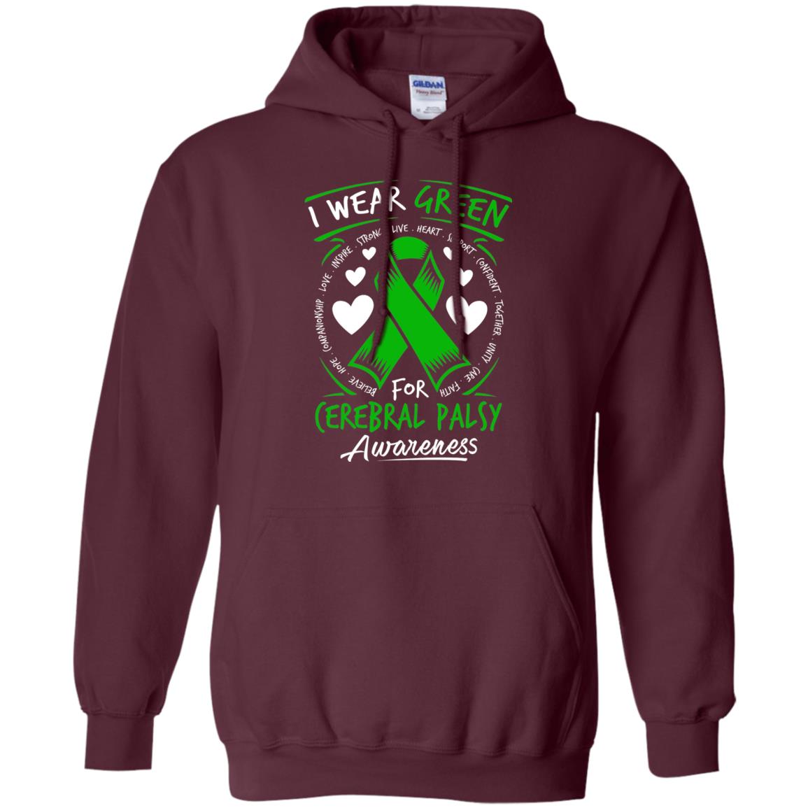 Cerebral Palsy Awareness T-shirt I Wear Green Maroon