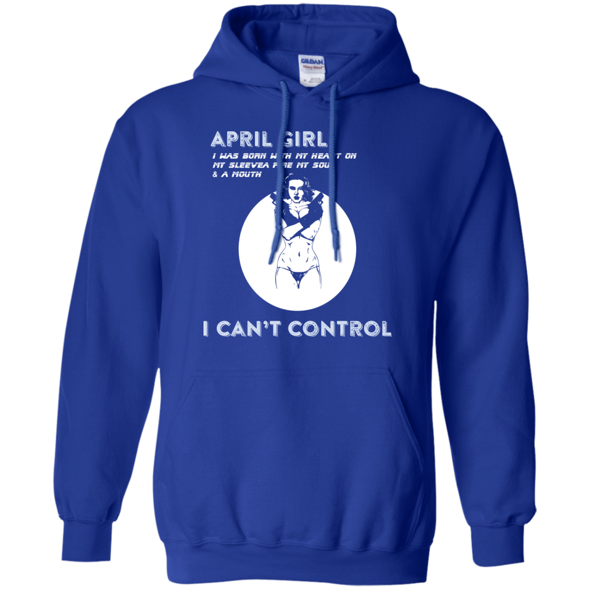April Girl I Was Born With My Heart T-shirt Royal