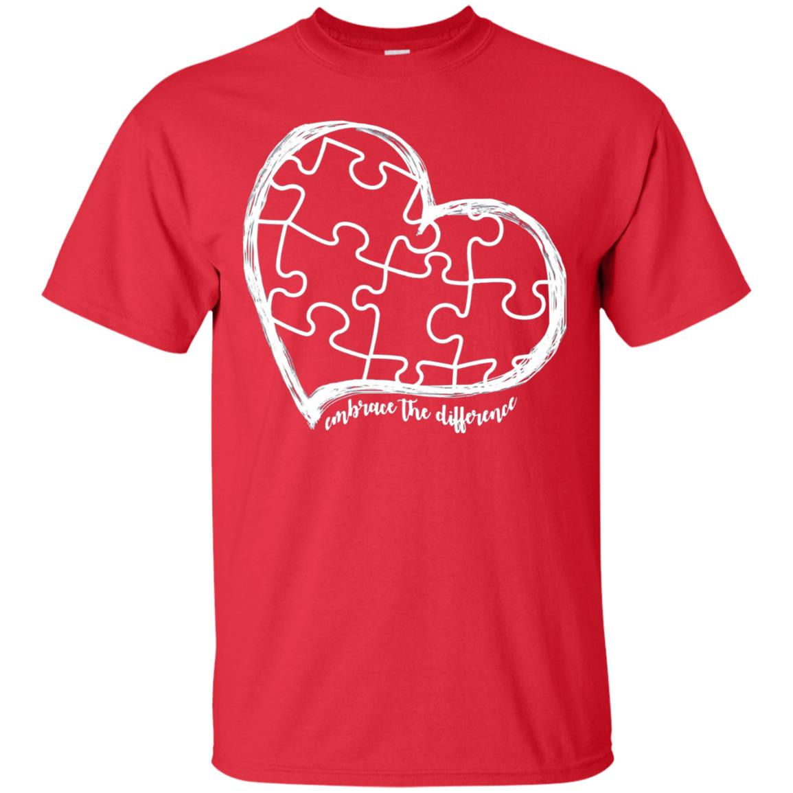 Autism Awareness Embrace Differences Shirt Red
