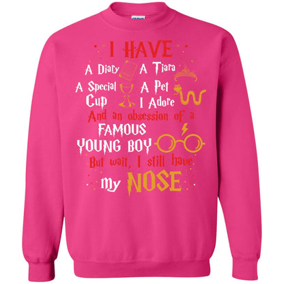 I Have A Diary, A Tiara, A Special Cup, A Pet I Adore And An Obsession Of A Famous Young Boy Harry Potter Fan T-shirt Heliconia