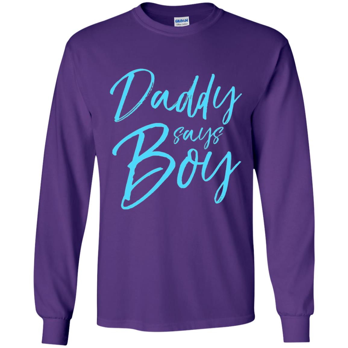 Daddy Says Boy Blue Gender Reveal Announcement Purple