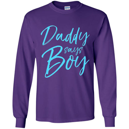 Daddy Says Boy Blue Gender Reveal Announcement Purple
