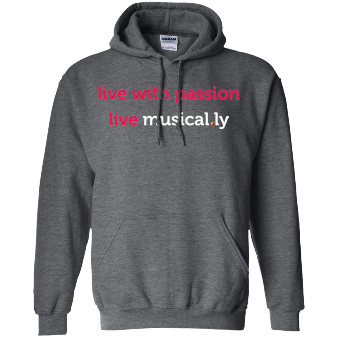 Music Lover T-shirt Live With Passion Live Musical.ly Dark Heather