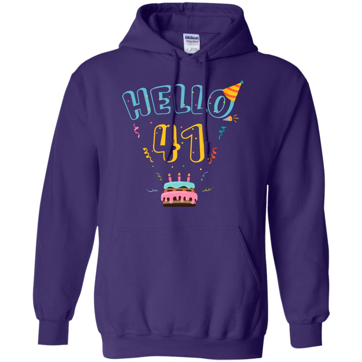 Hello 41 Forty One 41st 1977s Birthday Gift Shirt Purple