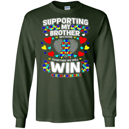 Autism Awareness Shirts For Supporting My Brother Forest Green