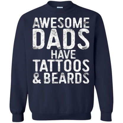 Daddy T-shirt Awesome Dads Have Tattoos And Beards Navy